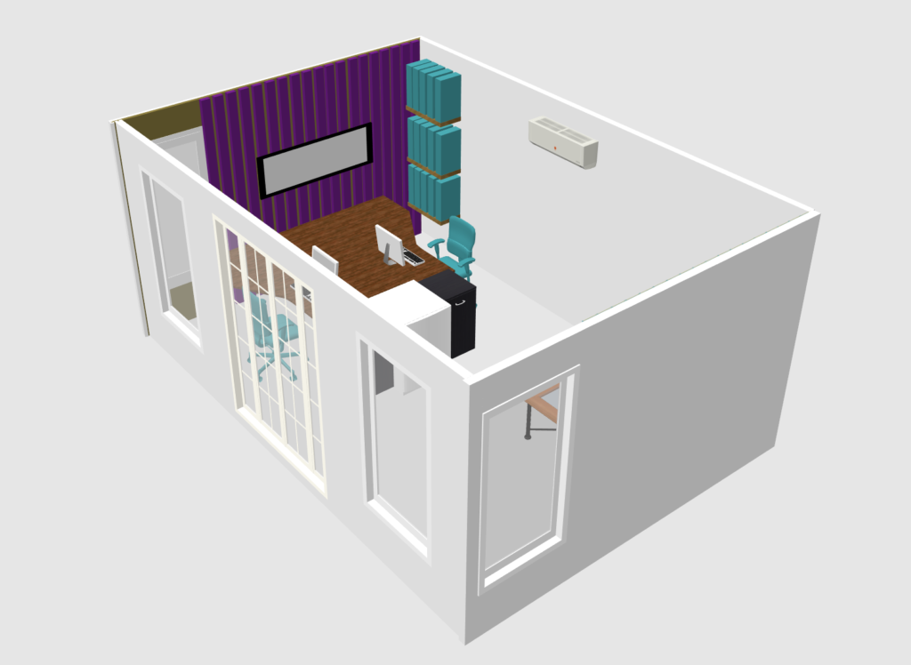 Design drawn up to show location of internal Air Conditioner installed.